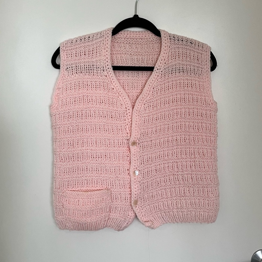Light Pink Knit Sweater Vest